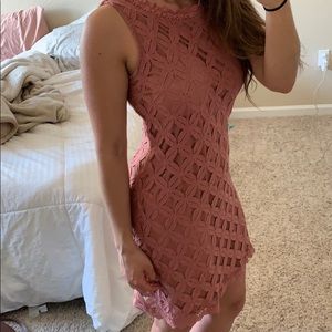 Pink lace dress